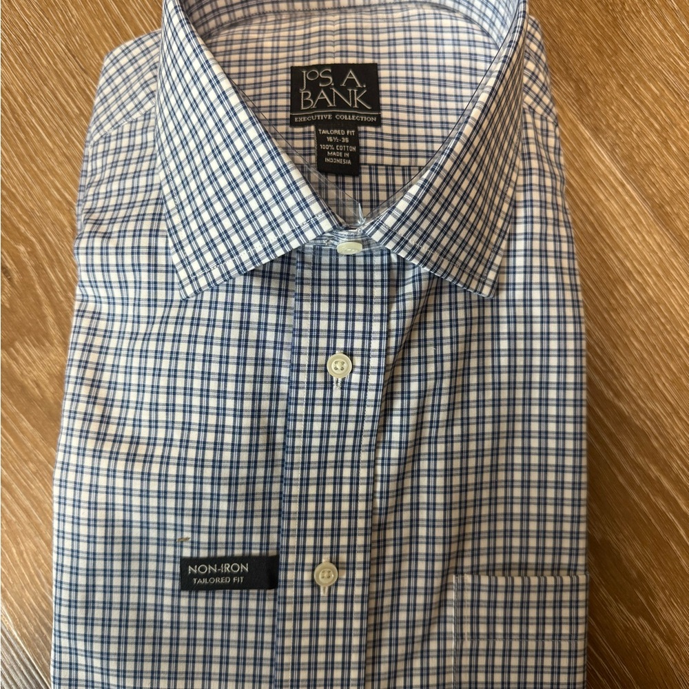 NWT Jos. A. Bank Blue Checkered Men's Shirt